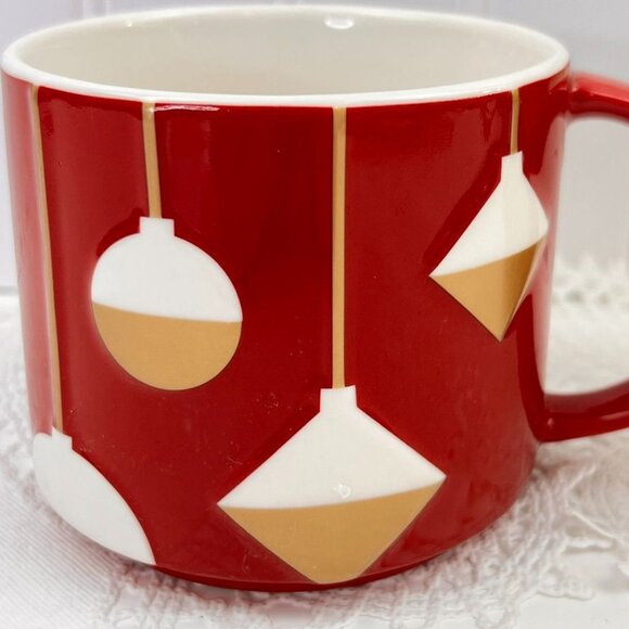 Starbucks 2012 Christmas Holiday Mug 12 oz Bone China Red Ornament Design - Picture 2 of 8
